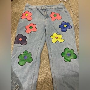 4XL SHEIN floral jeans